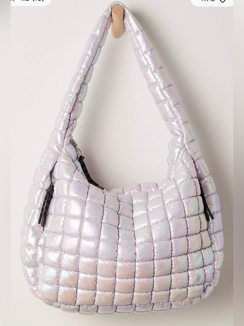 Free people iridescent quilted carryall bag